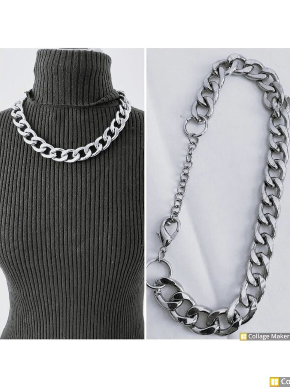 Worthington Fashion Jewelry Silver Tone Heavy Choker Chain Necklace